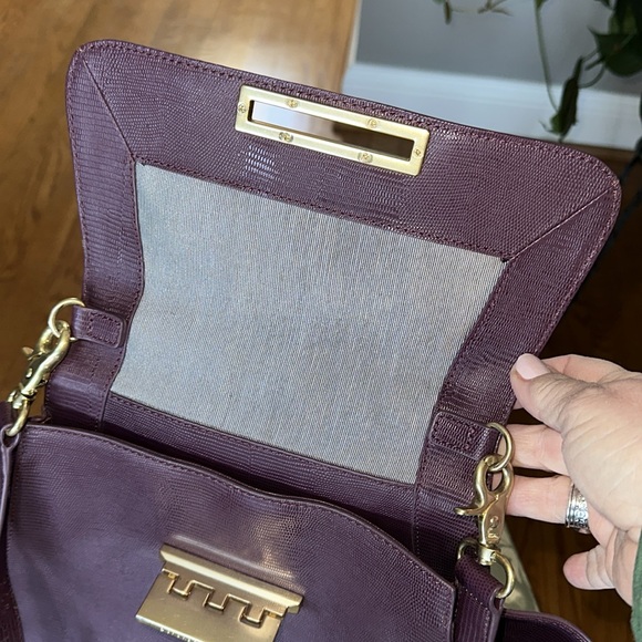 Z Spoke By Zac Posen Eartha Hinged Top Handle Plum RETIRED color 🖤 EUC - Picture 3 of 16